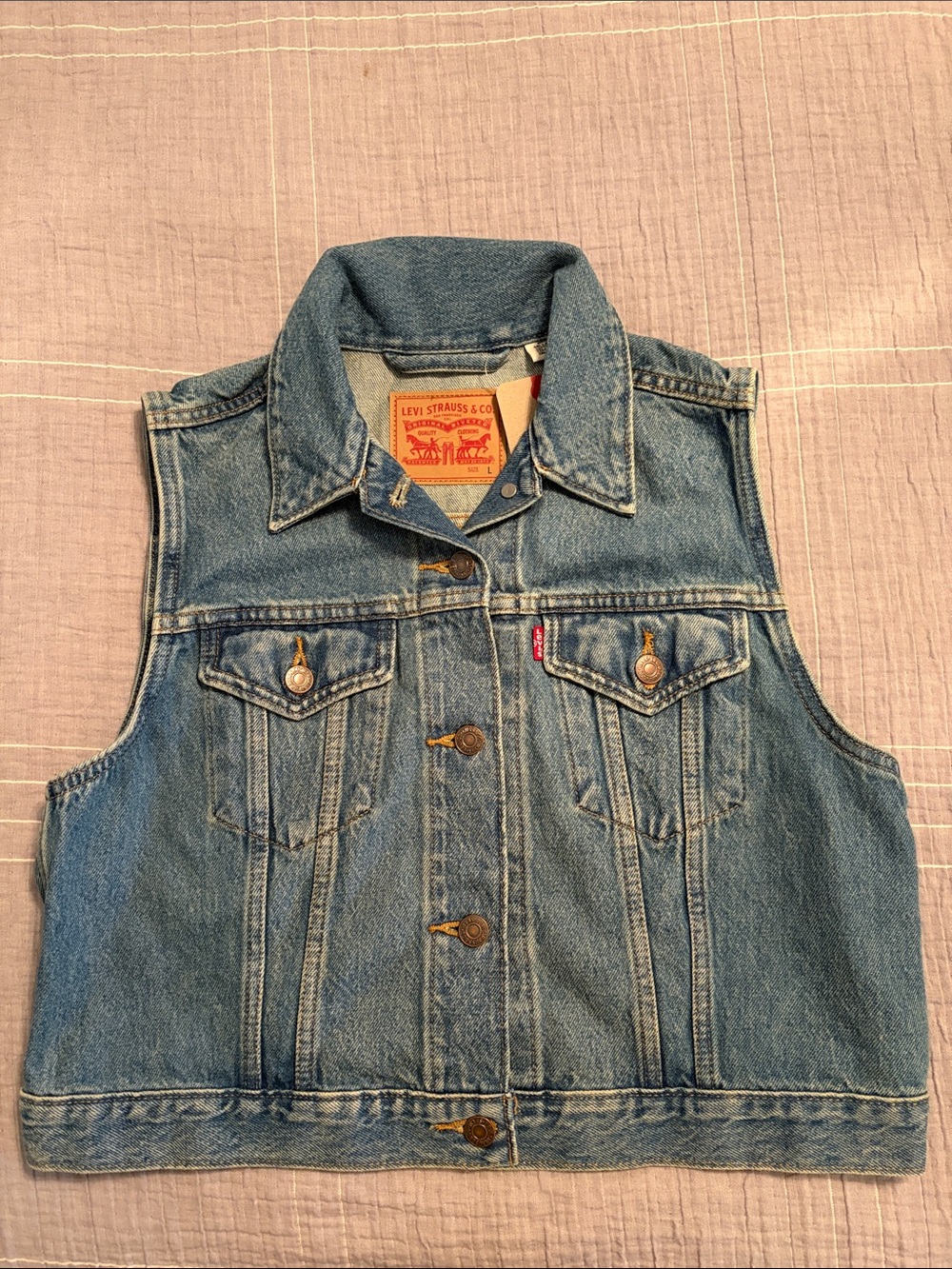 Levi's Kids Denim Vest in Classic Blue